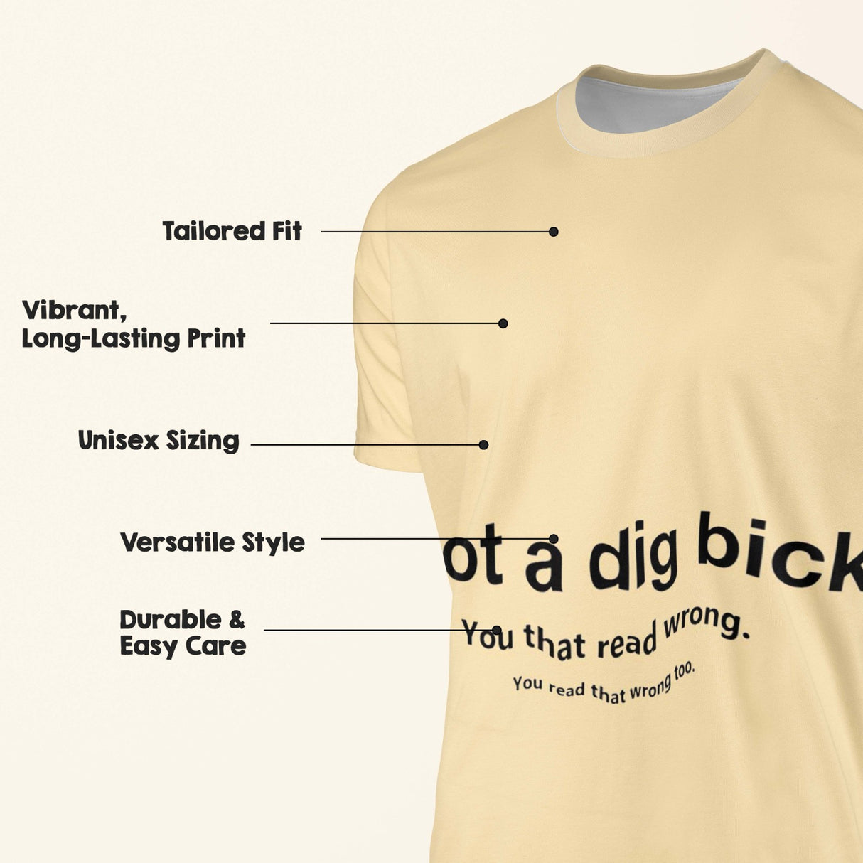 Personalised I Got Dig Bick Custom Rude Printed T-Shirt Choose \Colour Unisex