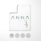 Personalised Name Confetti Font Toddler Cot Bedding Duvet Cover + Pillowcase