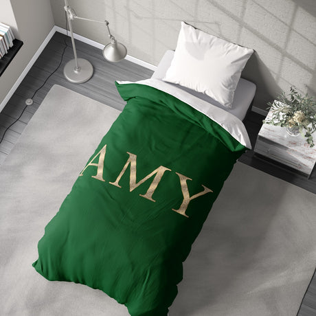 Personalised Any Name Vector Gold Font Soft Single Size Novelty Bed Duvet Cover