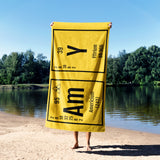 Personalised Science Chemical Periodic Colour Absorbent Beach Bath Sheet Towel