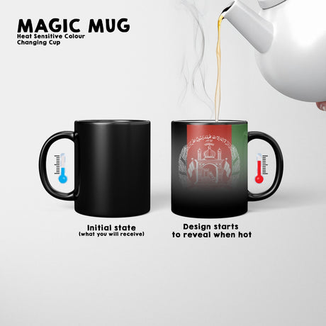 Afghanistan Flag Design Tea Coffee Gift Heat Sensitive Magic Colour Changing Mug