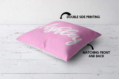 Personalised Custom Name Colour Plain Script Font Square Fill Zip Cushion Throw