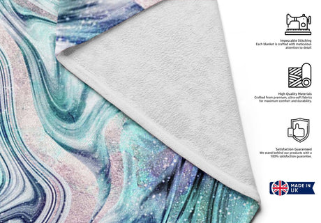 Liquid Marble Abstract  Custom Design Novelty Fleece Mink Blanket Throw Gift