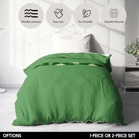 Personalised Custom Name Colour Groovy Daisy Single Bed Duvet Cover + Pillowcase