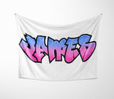Personalised Any Name Urban Graffiti Novelty Soft Fleece Mink Blanket Gift Decor
