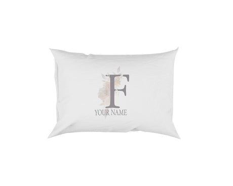 Personalised Misty Dusty Pastel Alphabet Floral Name Initial Letter Pillow Case