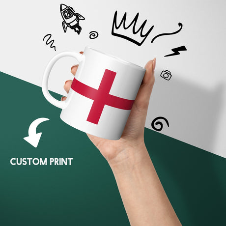 England Flag St George's Cross Custom Print Coffee Tea Mug Coaster Gift Him Her