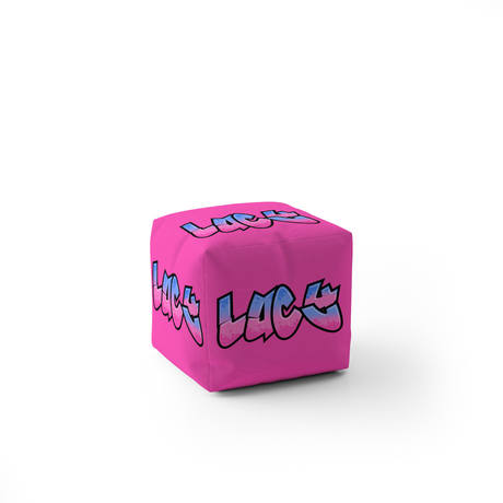 Personalised Any Name Urban Graffiti Font Ottoman Filled Pouffe Washable Cover