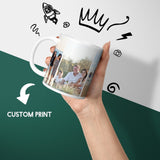 Personalised Upload Your Own Photos Custom Text Coffee Cup Tea Mug Gift Him Her