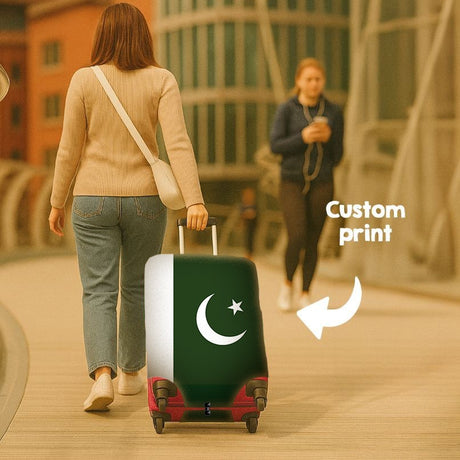 Pakistan Flag Custom Suitcase Cover Travel Gift Stretch Fit Luggage Protector