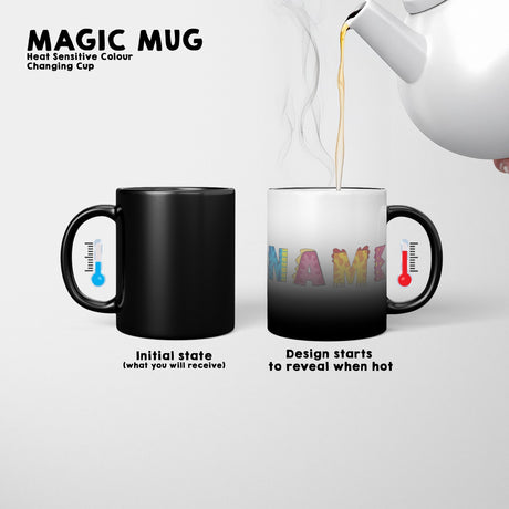 Personalised Dino Alphabet Heat Sensitive Magic Colour Changing Mug Novelty Cup