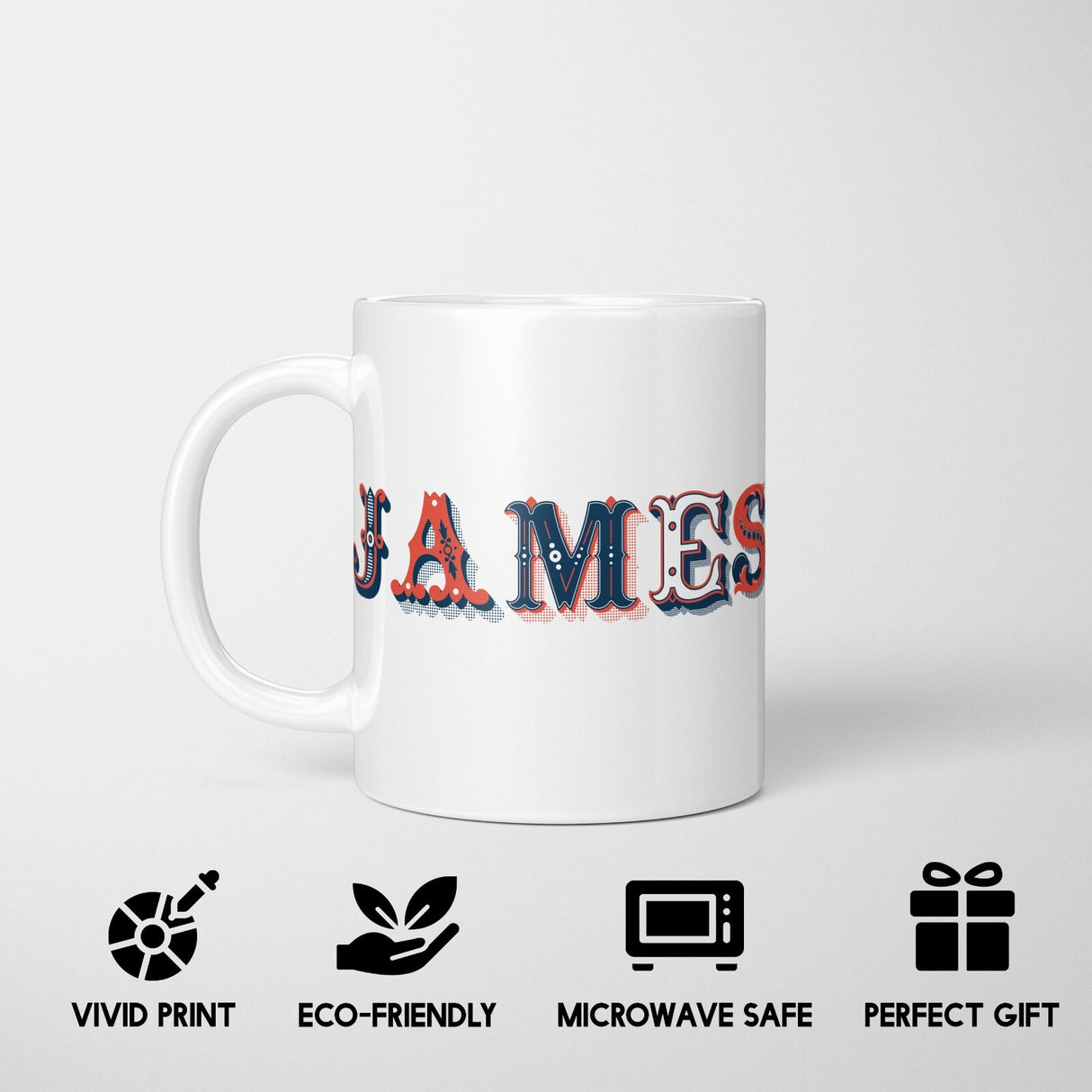 Personalised Vintage Ornament Retro Print Coffee Tea Mug Coaster Gift Him Her