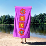 Personalised Ransom Note Cut Out Custom Colour Absorbent Beach Bath Sheet Towel