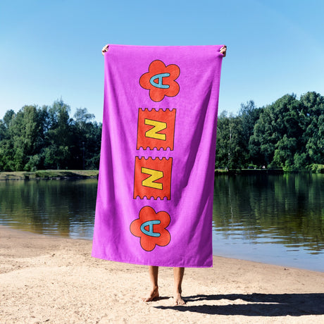 Personalised Ransom Note Cut Out Custom Colour Absorbent Beach Bath Sheet Towel
