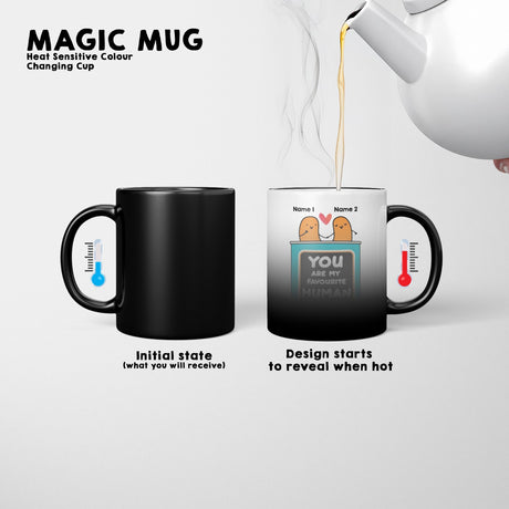 Personalised  Human Bean Heat Sensitive Magic Colour Changing Mug Novelty Cup