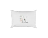Personalised Your Name Gentle Botanical Blush Initial Letter Pillow Case Gift