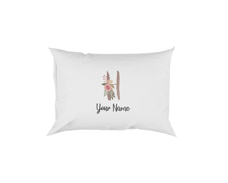 Personalised Floral Watercolour Hand Paint Effect Alphabet Floral Name Pillow