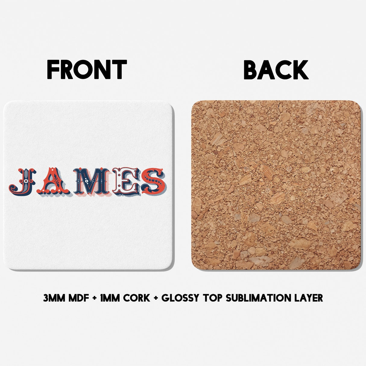 Personalised Vintage Ornament Retro Print Coffee Tea Mug Coaster Gift Him Her