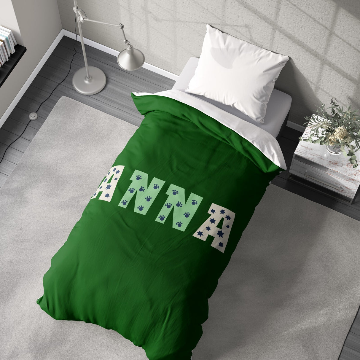 Personalised Name Kids Alphabet Onyx Soft Single Size Novelty Bed Duvet Cover