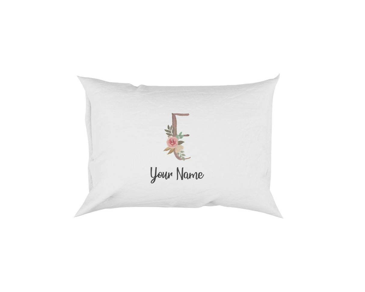 Personalised Floral Watercolour Hand Paint Effect Alphabet Floral Name Pillow