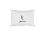 Personalised Floral Watercolour Hand Paint Effect Alphabet Floral Name Pillow