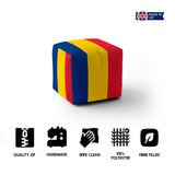Romania Flag Patriotic Ottoman Filled Pouffe Footrest Washable Cover Custom Gift