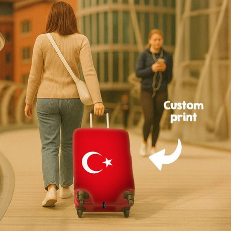 Turkey Flag Turkish Suitcase Cover - Travel Gift Stretch Fit Luggage Protector