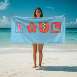 Personalised Ransom Note Cut Out Custom Colour Absorbent Beach Bath Sheet Towel