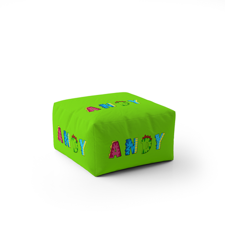 Personalised Name Dinosaur Alphabet Font Ottoman Filled Pouffe Washable Cover