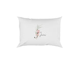 Personalised Your Name Gentle Botanical Blush Initial Letter Pillow Case Gift
