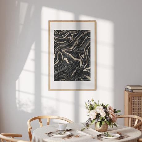 Personalised Liquid Marble Wall Art Custom Colour Poster Print and Home Decor