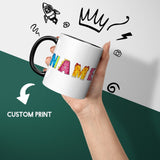 Personalised Dino Alphabet Heat Sensitive Magic Colour Changing Mug Novelty Cup