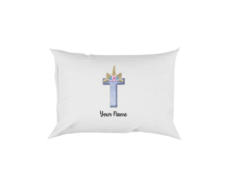 Personalised Unicorn Sparkly Kids Girls Monogram Alphabet Initial Letter Pillow