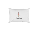 Personalised Floral Watercolour Hand Paint Effect Alphabet Floral Name Pillow