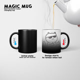 Cat Middle Finger Heat Sensitive Magic Colour Changing Mug Novelty Drink Cup