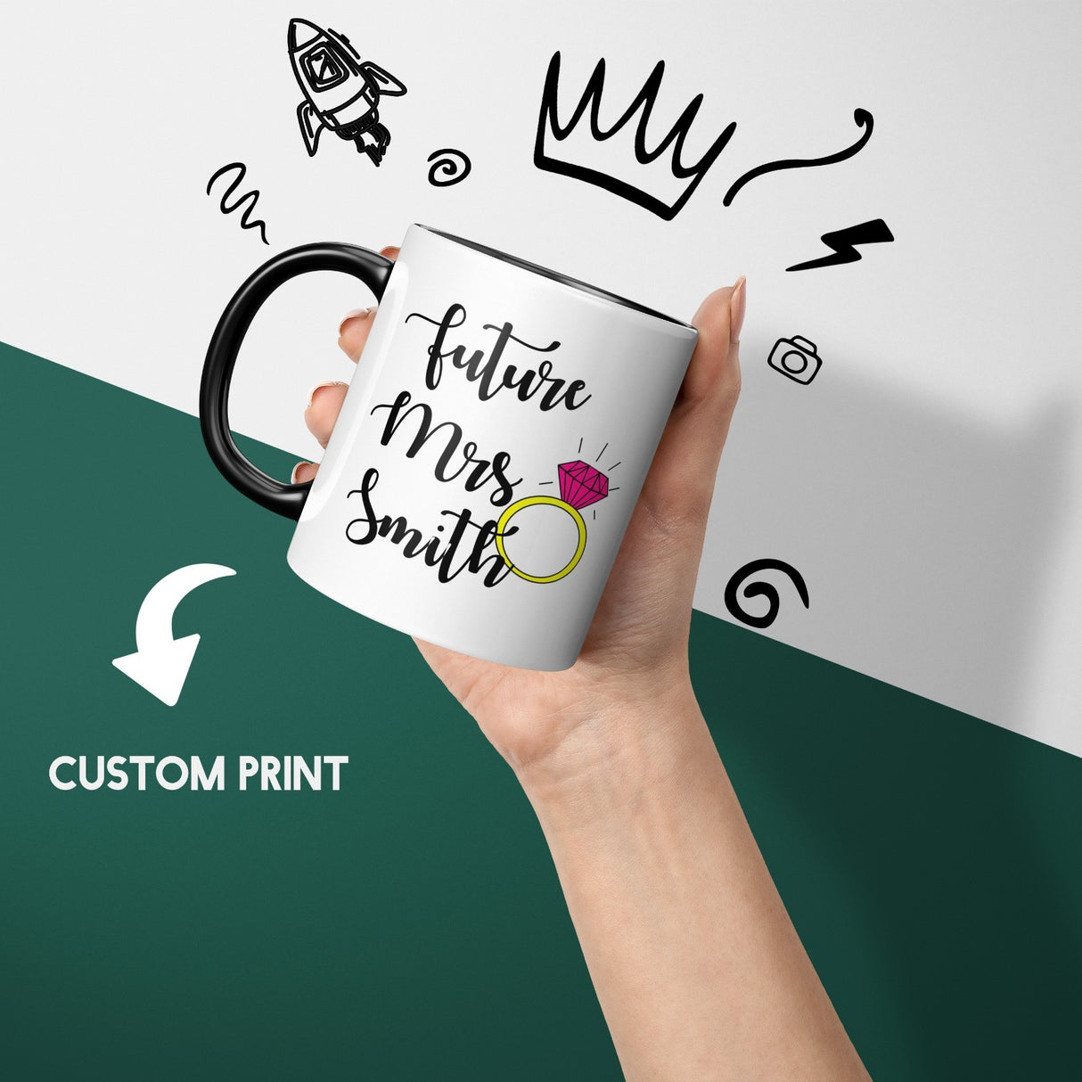 Personalised Future Mrs Heat Sensitive Magic Colour Changing Mug Novelty Cup