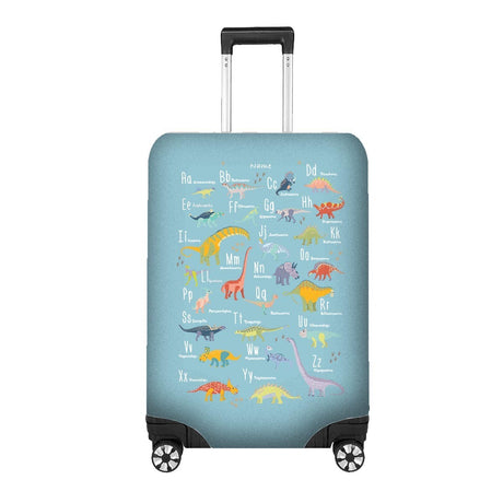 Kids Dinosaur Alphabet Luggage Suitcase Cover – Personalised Name Travel Gift