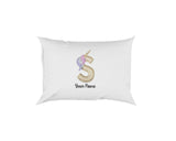 Personalised Unicorn Sparkly Kids Girls Monogram Alphabet Initial Letter Pillow