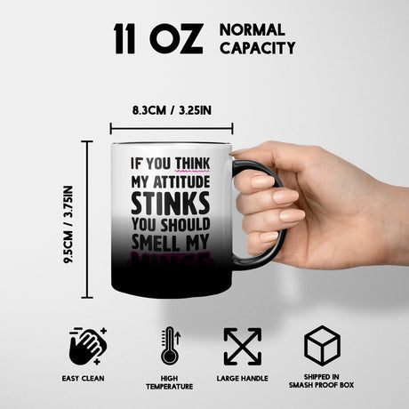 Attitude Stinks Heat Sensitive Magic Colour Changing Mug Funny Gift Novelty Cup