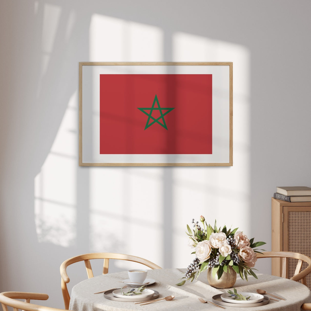 Morocco Flag Moroccan Design Custom Wall Art - Poster Picture Print Decor Home