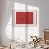Morocco Flag Moroccan Design Custom Wall Art - Poster Picture Print Decor Home