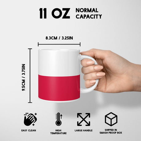 Poland Flag Polish Design Coffee Tea Mug Set Coaster Gift Him Her Custom Print