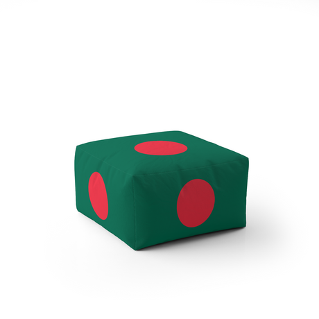 Bangladesh Flag Design Ottoman Filled Pouffe Footrest Washable Cover Custom Soft