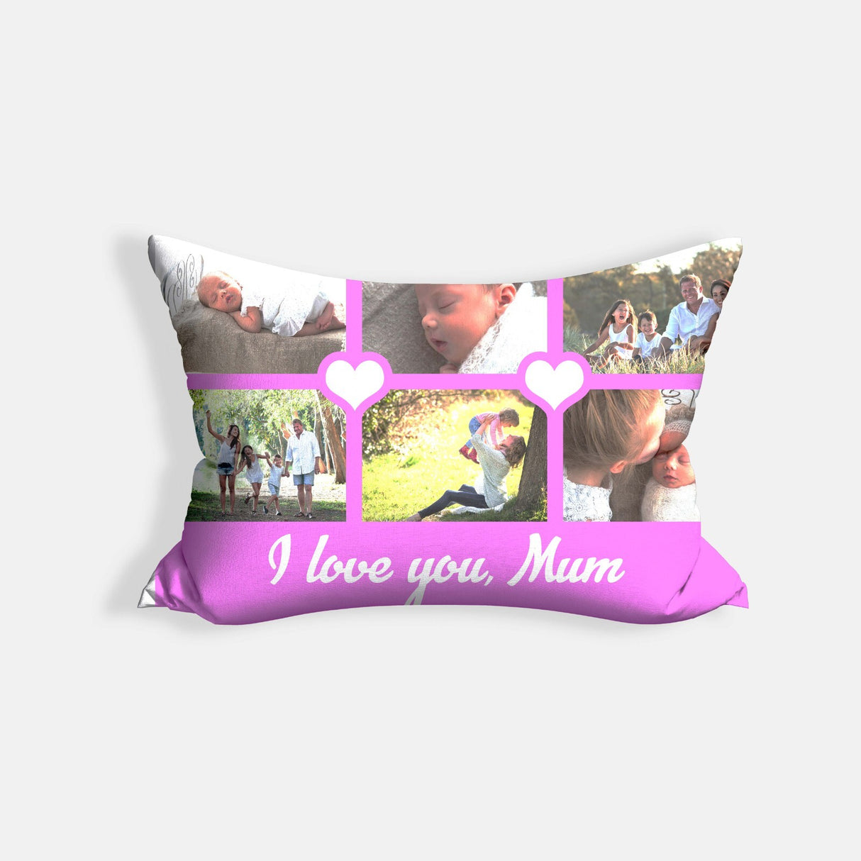 Upload Your Own Photos Mother's Day Love Heart Novelty Memory Pillowcase Decor