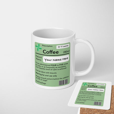 Personalised Funny Prescription Pharmacist Novelty Coffee Tea Mug Gift Him Her