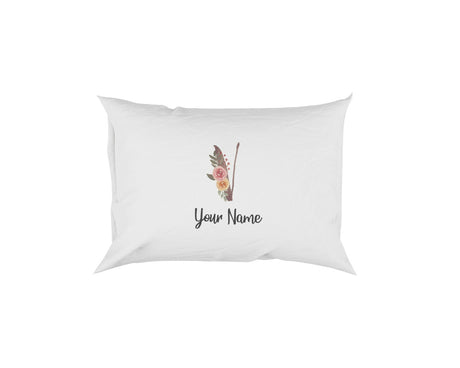 Personalised Floral Watercolour Hand Paint Effect Alphabet Floral Name Pillow