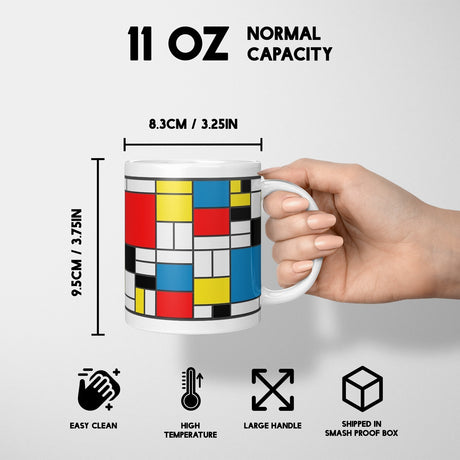 Piet Mondrian Painters Art Custom Coffee Tea Mug Coaster Set Option Gift Him Her