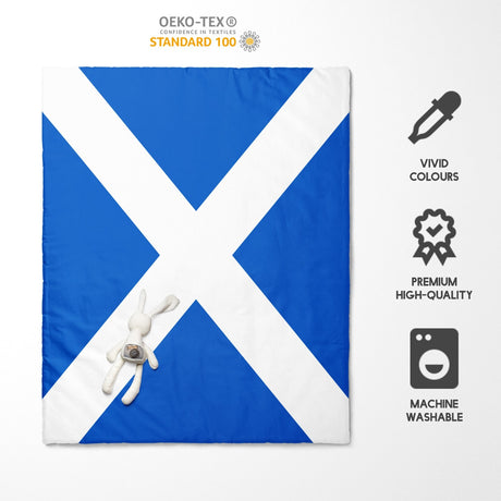 Scotland Flag Scottish Cross Custom Toddler Cot Bed Duvet Cover + Pillowcase
