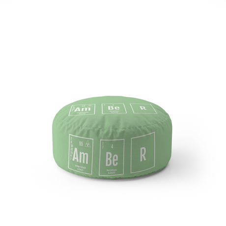 Personalised Science Chemical Periodic Font Ottoman Filled Pouffe Washable Cover