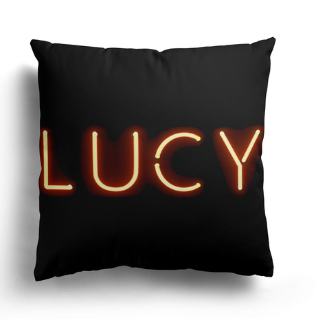 Personalised Neon Alphabet Novelty Print Soft Square Filled Cushion Throw Decor